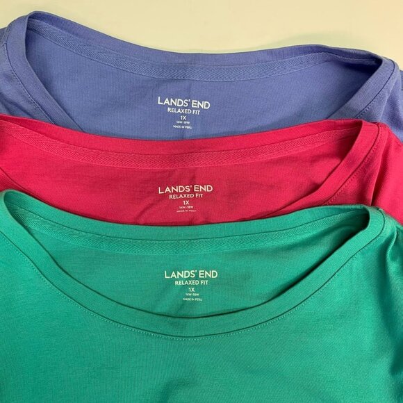 Land's End Women's Relaxed Supima Cotton (Lot of 3) Long Sleeve T-Shirt‎ SZ 1X - Picture 8 of 13